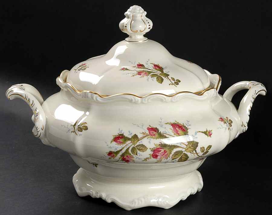 Moss Rose (Pompadour, Ivory Body, Off Center) Tureen &  Lid by Rosenthal - Continental-1