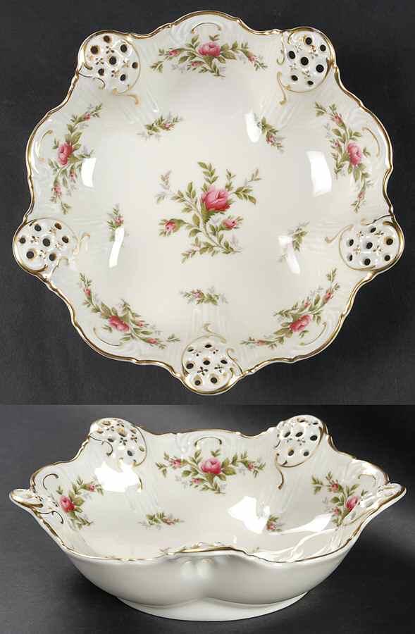 Moss Rose (Pompadour, Ivory Body, Off Center) 9" Pierced Round Bowl by Rosenthal - Continental-1