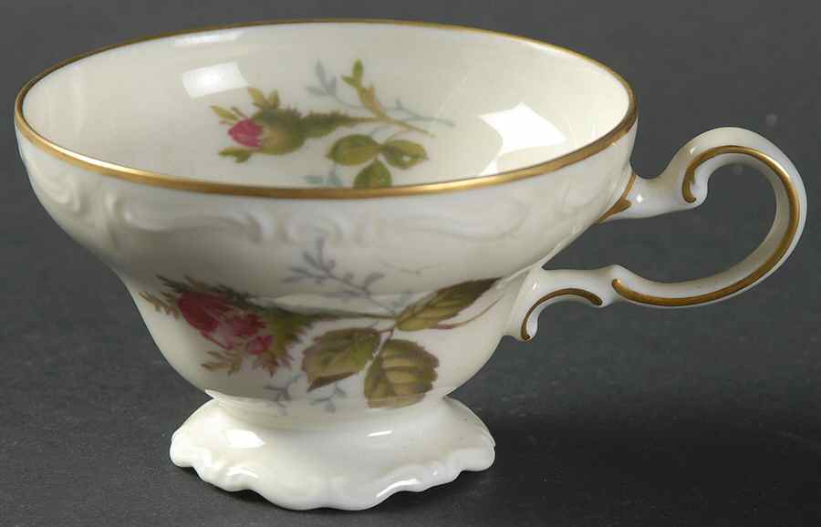 Moss Rose (Pompadour, Ivory Body, Off Center) Footed Demitasse Cup by Rosenthal - Continental-1