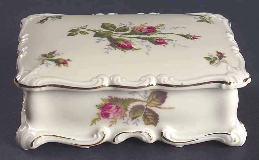 Moss Rose (Pompadour, Ivory Body, Off Center) Cigarette Box & Lid by Rosenthal - Continental-1