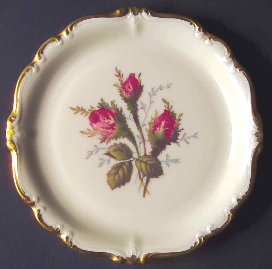 Moss Rose (Pompadour, Ivory Body, Off Center) Wine Bottle Coaster by Rosenthal - Continental-1