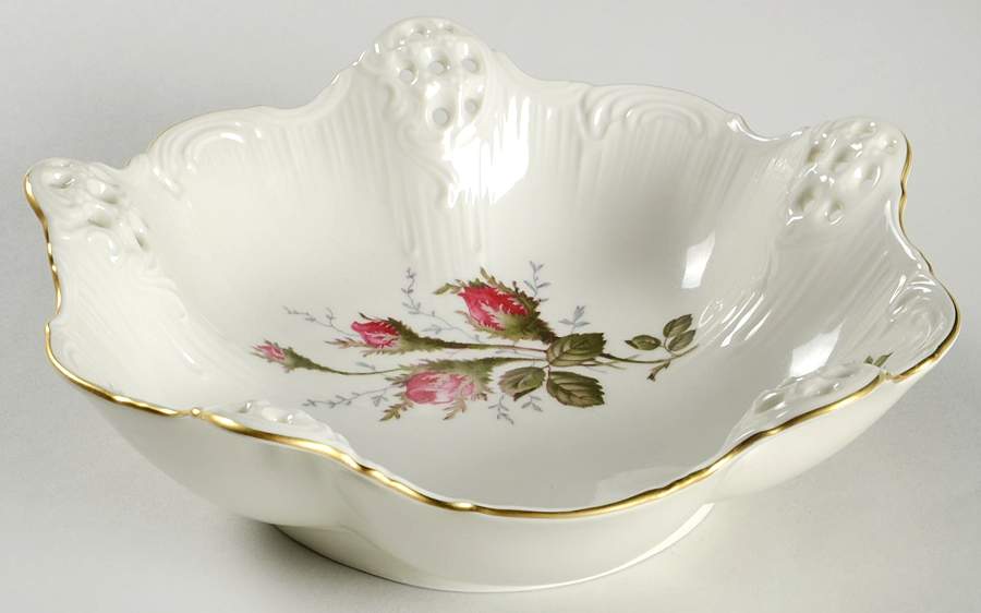 Moss Rose (Pompadour, Ivory Body, Off Center) 9" Pierced Round Bowl by Rosenthal - Continental-1