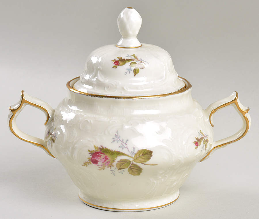 Moss Rose (Sans Souci, Ivory) Sugar Bowl & Lid by Rosenthal - Continental-1