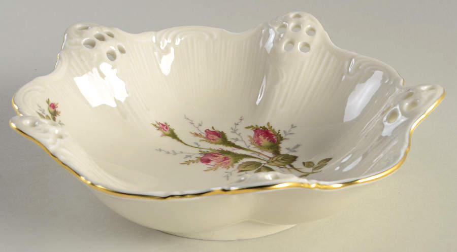 Moss Rose (Sans Souci, Ivory) Pierced 3 Toed Bon Bon by Rosenthal - Continental-1
