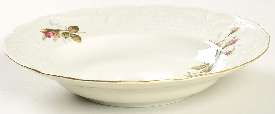 Moss Rose (Sans Souci, Ivory) Rim Soup Bowl by Rosenthal - Continental-1
