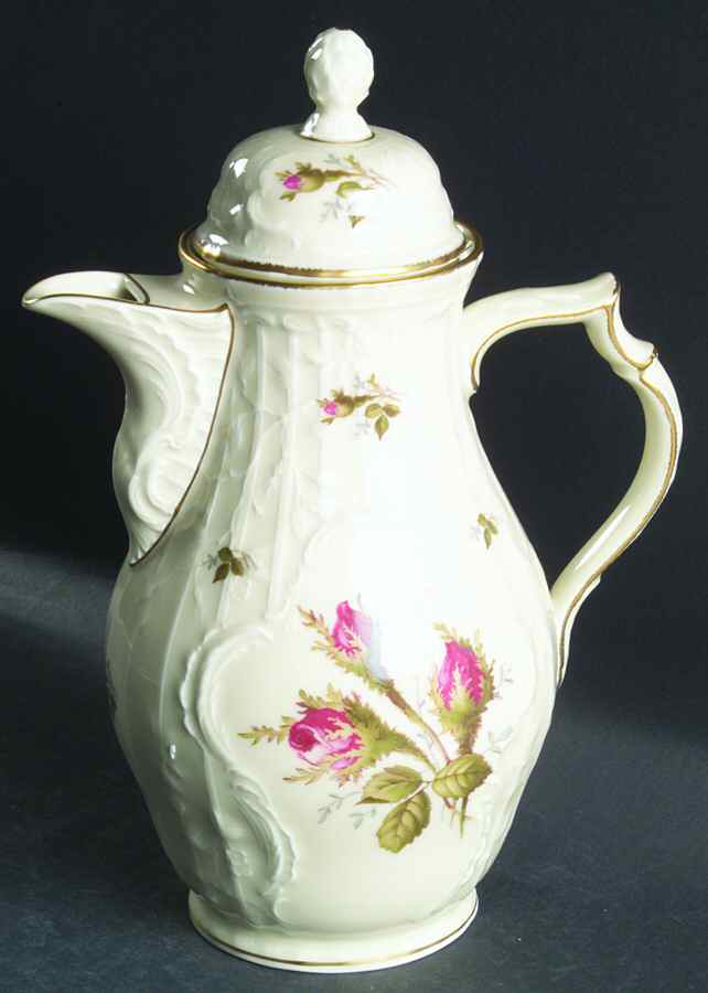 Moss Rose (Sans Souci, Ivory) Small Coffee Pot & Lid by Rosenthal - Continental-1