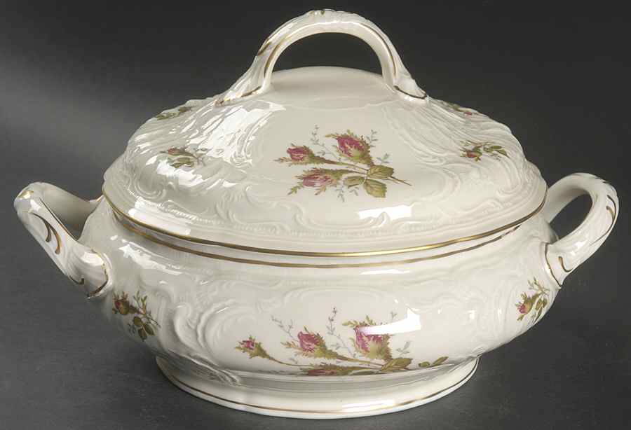 Moss Rose (Sans Souci, Ivory) Round Covered Vegetable by Rosenthal - Continental-1