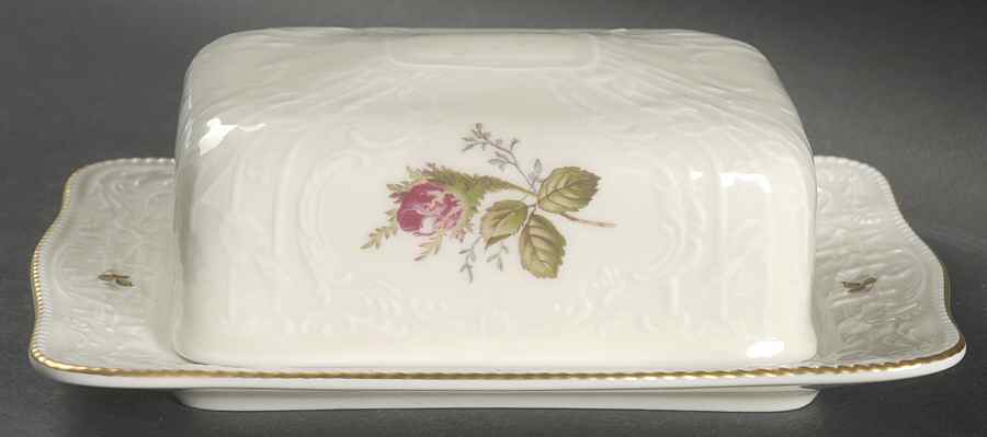 Moss Rose (Sans Souci, Ivory) Square Covered Butter by Rosenthal - Continental-1