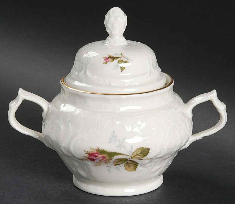 Moss Rose (Sans Souci, Ivory) Sugar Bowl & Lid by Rosenthal - Continental-1