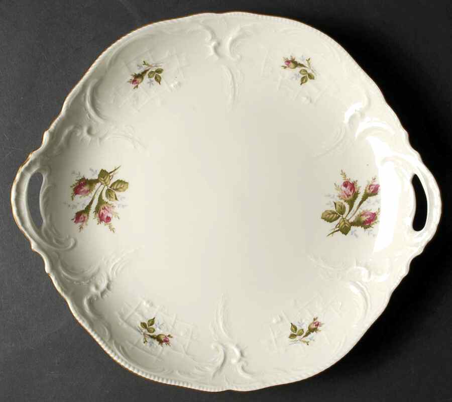 Moss Rose (Sans Souci, Ivory) Handled Cake Plate by Rosenthal - Continental-1