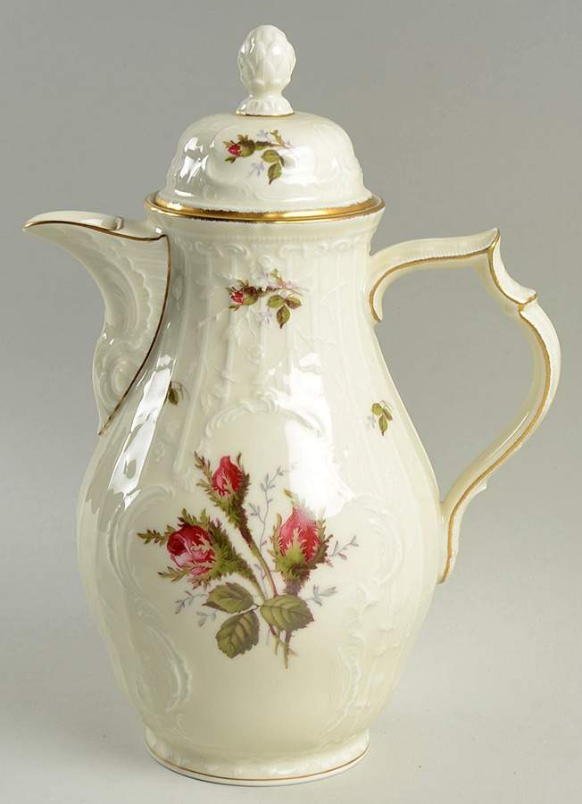 Moss Rose (Sans Souci, Ivory) Coffee Pot & Lid by Rosenthal - Continental-1