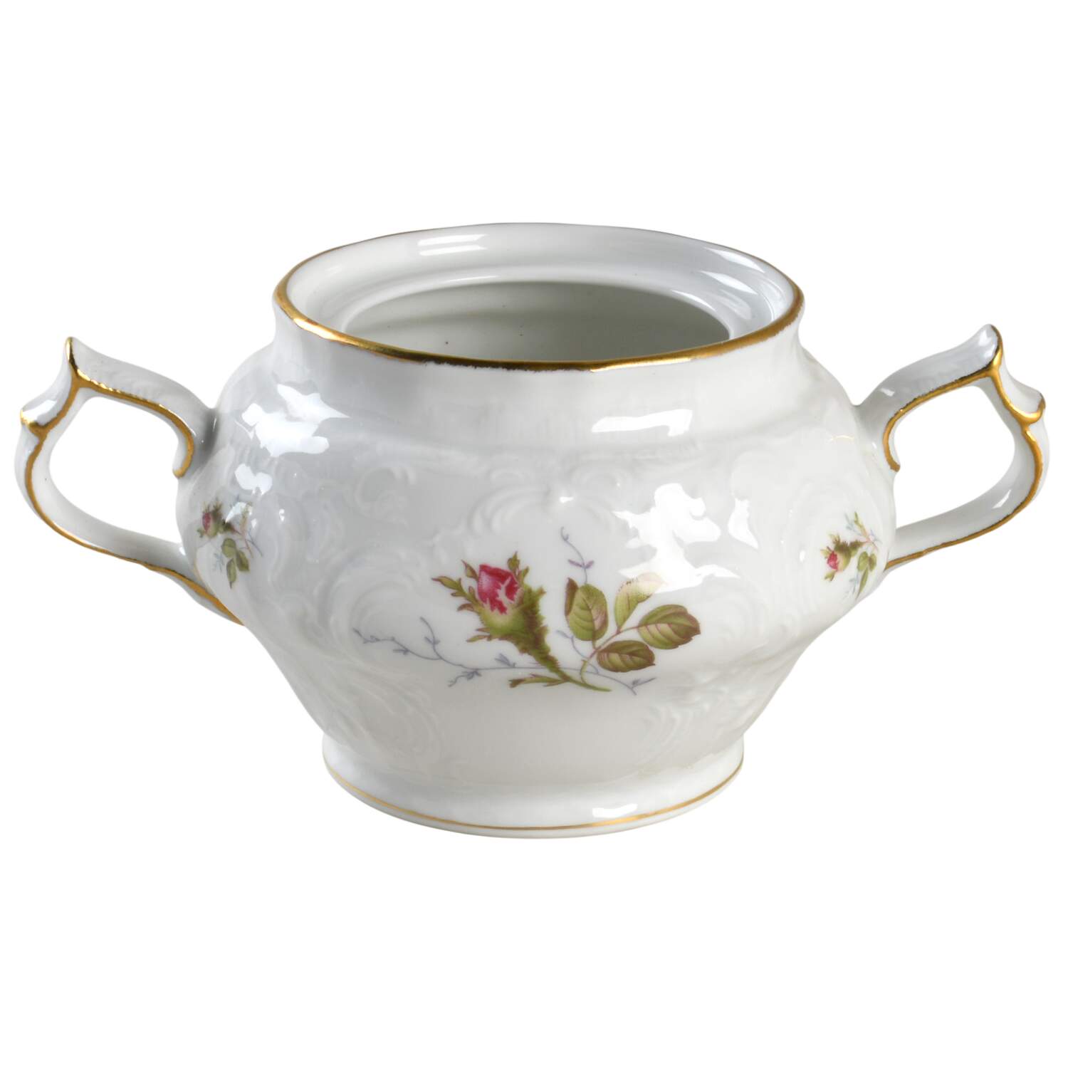 Moss Rose (Sans Souci, White) Sugar Bowl No Lid by Rosenthal - Continental-1