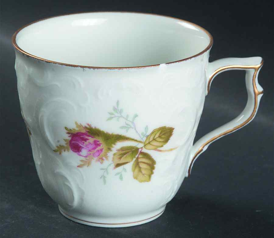 Moss Rose (Sans Souci, White) Flat Demitasse Cup by Rosenthal - Continental-1