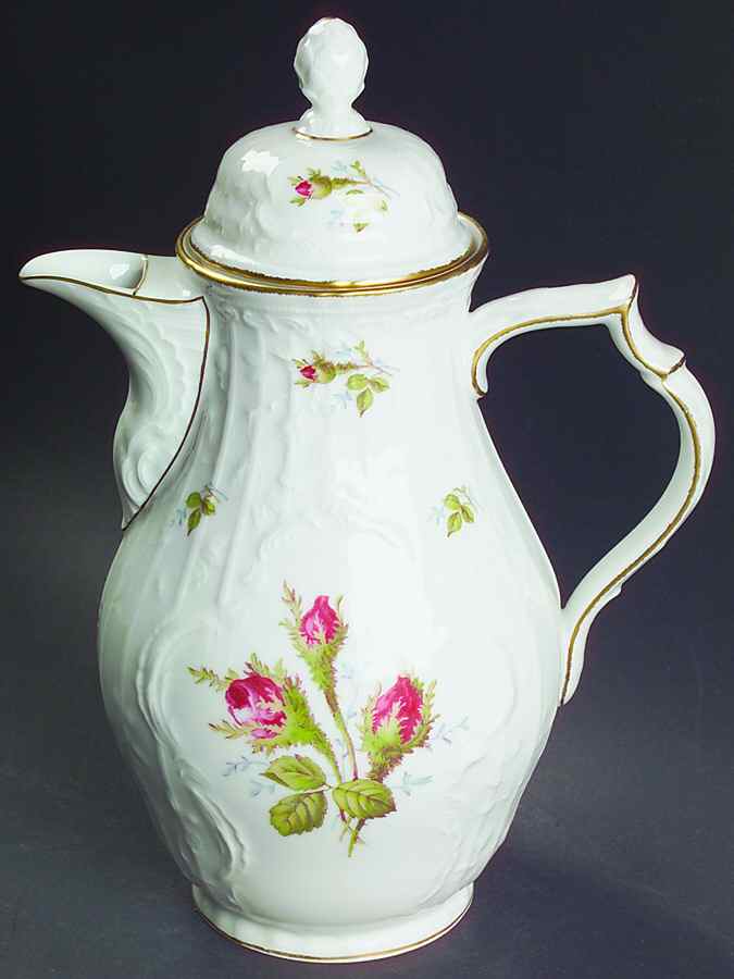 Moss Rose (Sans Souci, White) Coffee Pot & Lid by Rosenthal - Continental-1