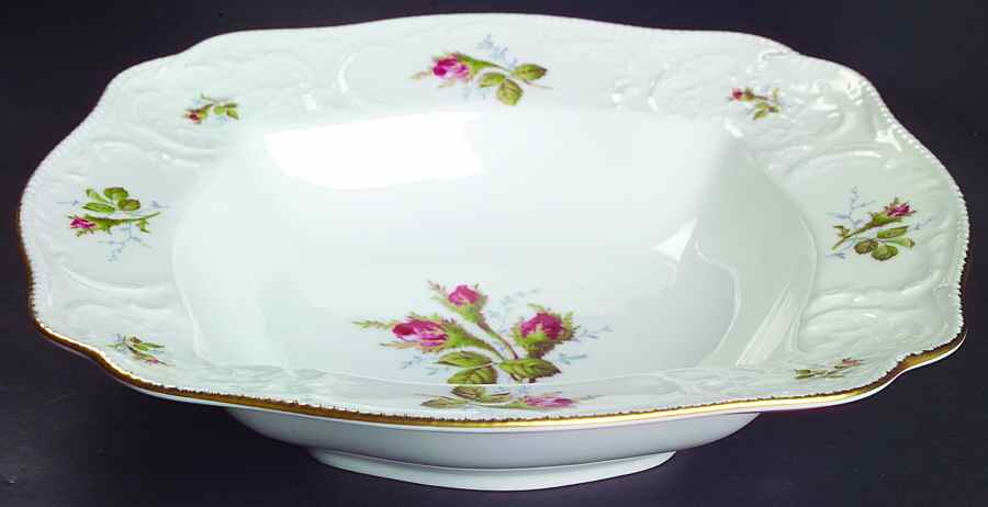 Moss Rose (Sans Souci, White) 11" Square Vegetable Bowl by Rosenthal - Continental-1