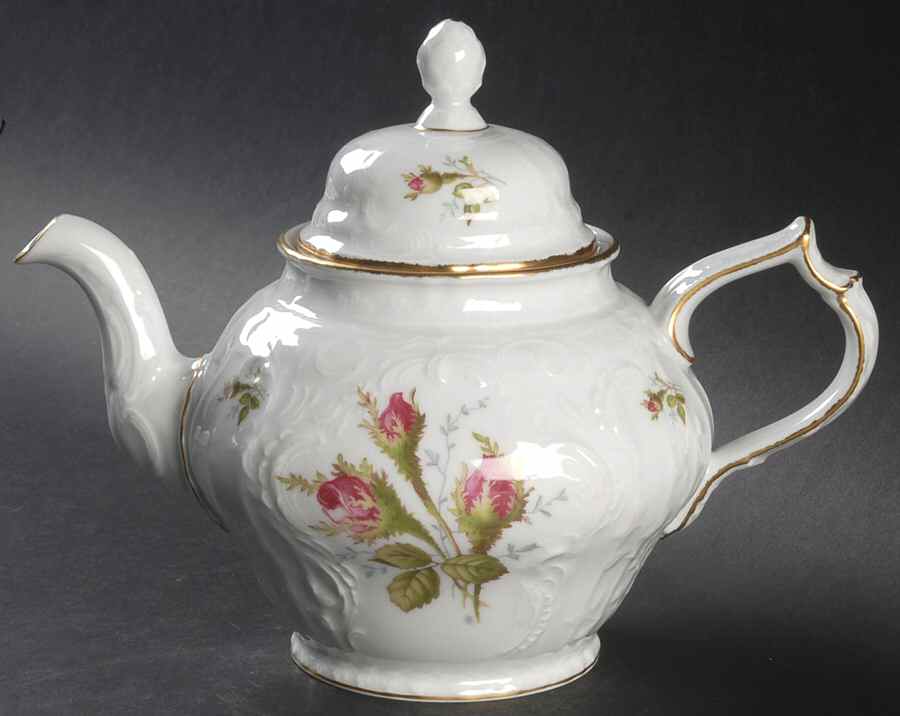Moss Rose (Sans Souci, White) Teapot & Lid by Rosenthal - Continental-1