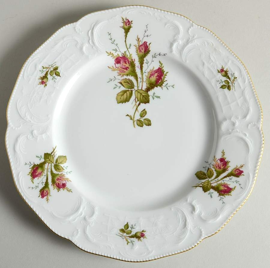 Moss Rose (Sans Souci, White) Large Dinner Plate by Rosenthal - Continental-1