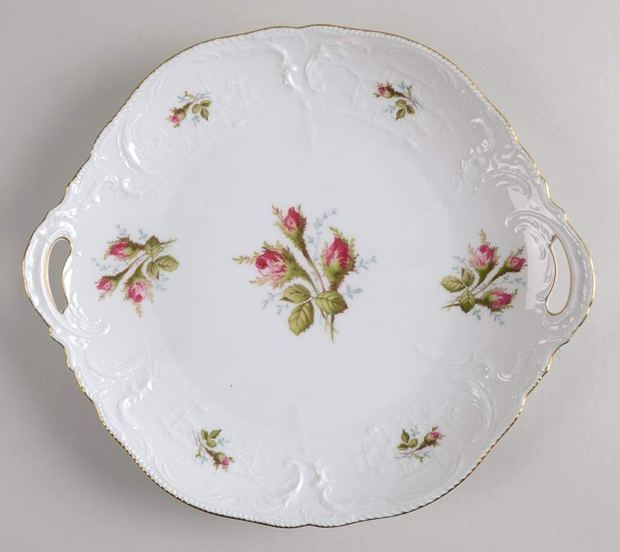 Moss Rose (Sans Souci, White) Handled Cake Plate by Rosenthal - Continental-1