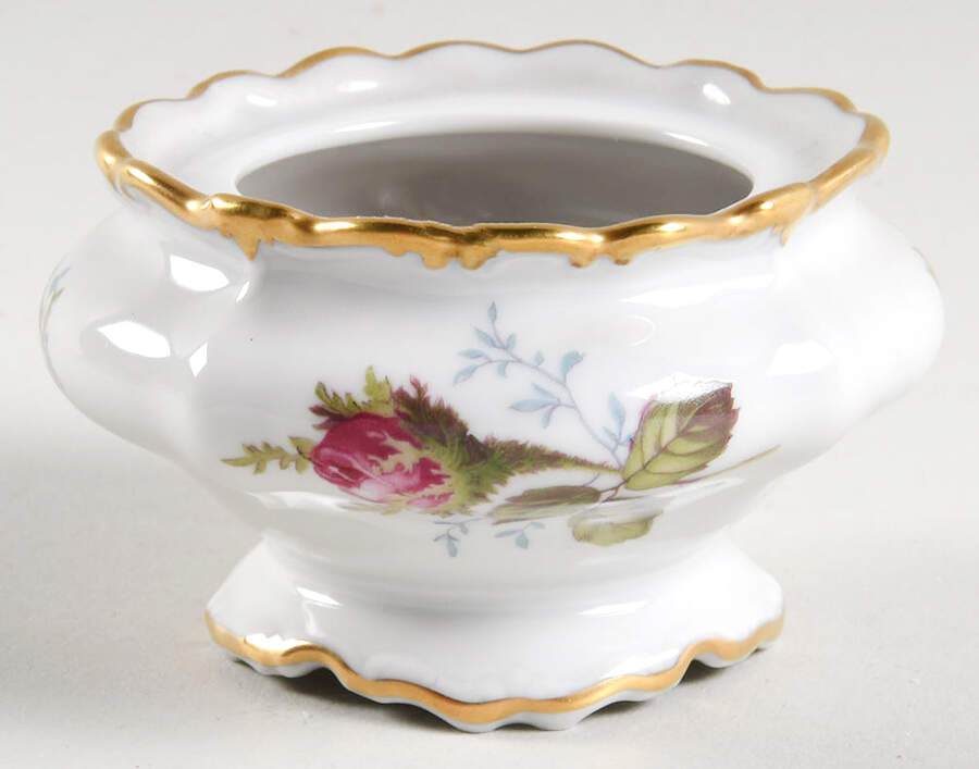 Moss Rose (Pompadour, White Body, Off Center) Mini Sugar Bowl No Lid by Rosenthal - Continental-1
