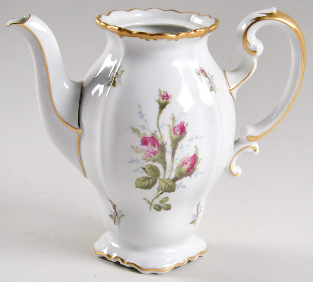 Moss Rose (Pompadour, White Body, Off Center) Mini Coffee Pot No Lid by Rosenthal - Continental-1