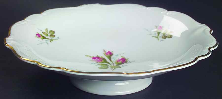 Moss Rose (Pompadour, White Body, Off Center) Round Compote (Height X Width) by Rosenthal - Continental-1