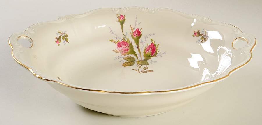 Moss Rose (Pompadour, White Body, Off Center) 11" Round Vegetable Bowl by Rosenthal - Continental-1