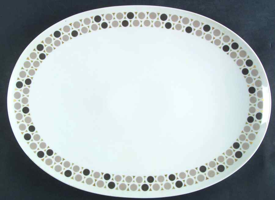 Mosaic (Black & Grey) 15" Oval Serving Platter by Rosenthal - Continental-1