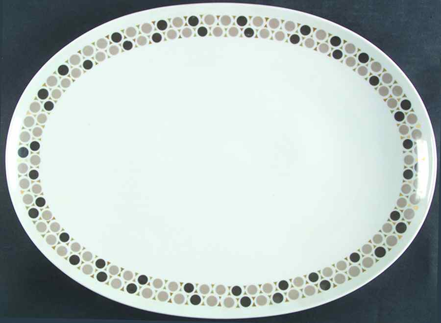 Mosaic (Black & Grey) 16" Oval Serving Platter by Rosenthal - Continental-1