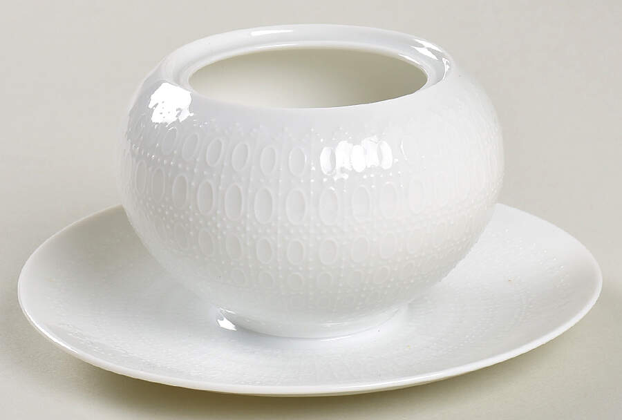 Romance (All White) Mustard with Attached Underplate No Lid by Rosenthal - Continental-1