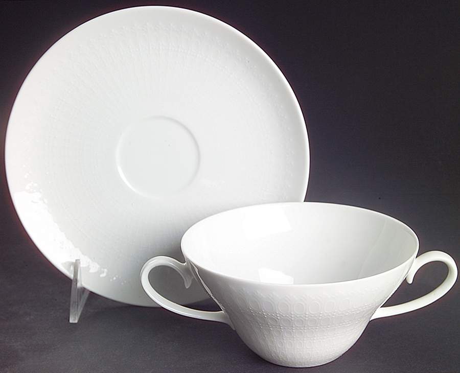 Romance (All White) Cream Soup Bowl & Saucer Set by Rosenthal - Continental-1