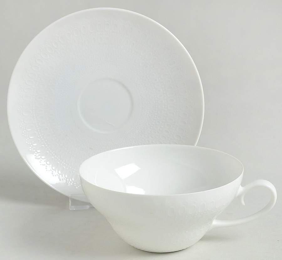 Romance (All White) Flat Cup & Saucer Set by Rosenthal - Continental-1