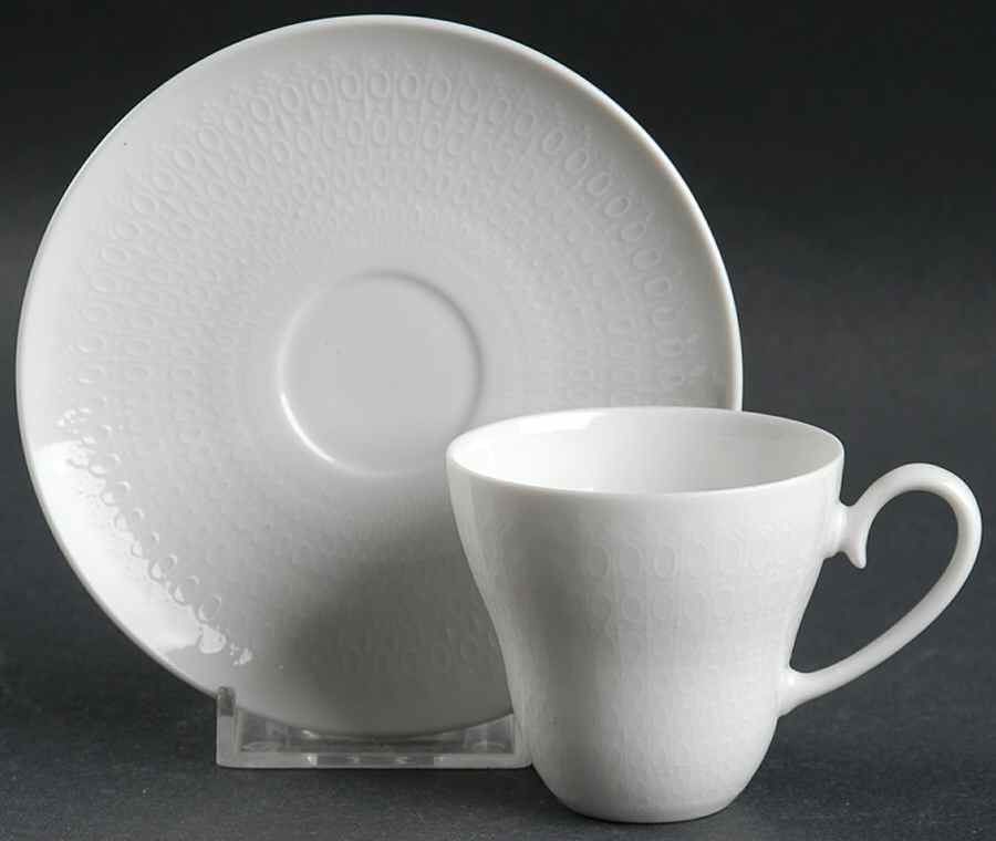 Romance (All White) Flat Demitasse Cup & Saucer Set by Rosenthal - Continental-1