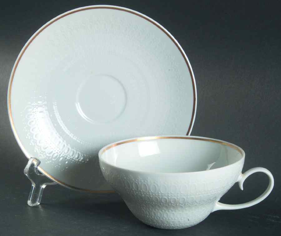 Motif Gold Band Flat Cup & Saucer Set by Rosenthal - Continental-1