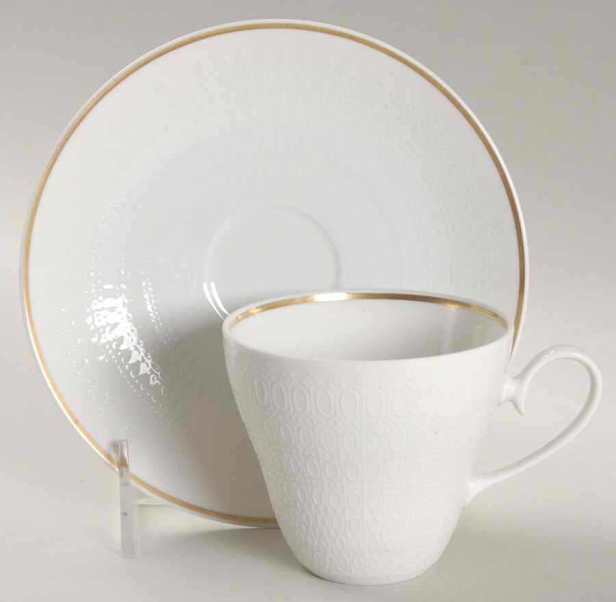 Motif Gold Band Flat Cup & Saucer Set by Rosenthal - Continental-1