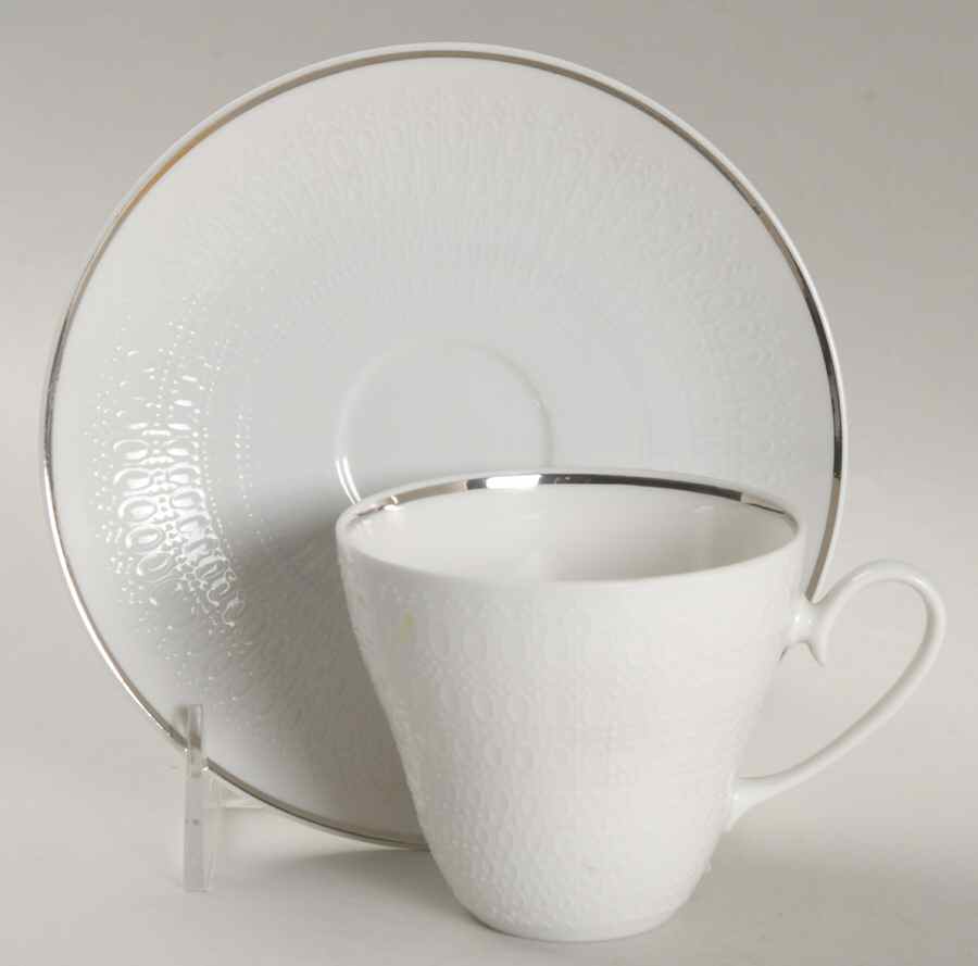 Motif Platinum Band Flat Cup & Saucer Set by Rosenthal - Continental-1