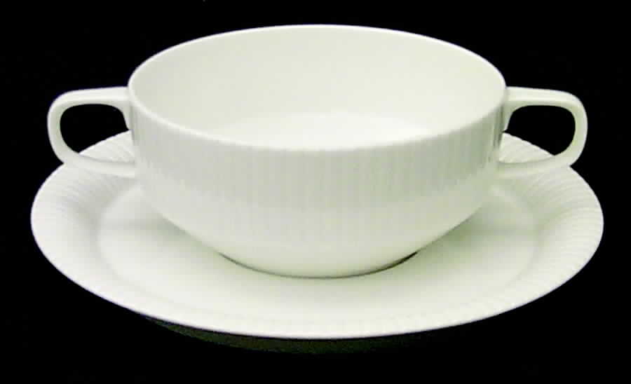 Modulation White Flat Cream Soup Bowl & Saucer Set by Rosenthal - Continental-1
