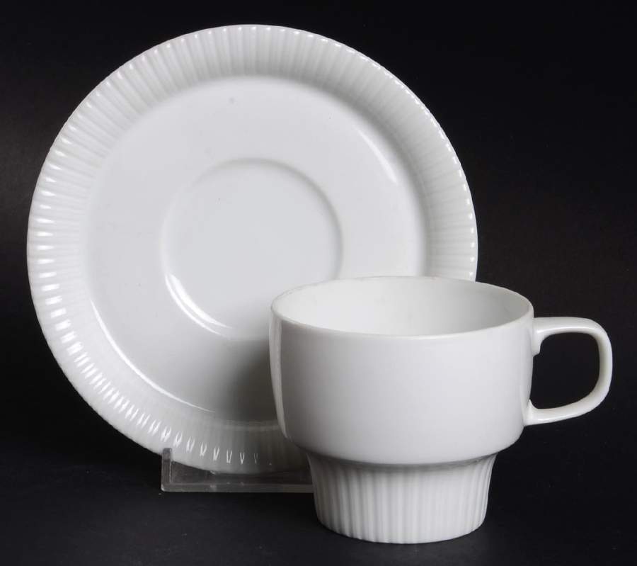 Modulation White Flat Demitasse Cup & Saucer Set by Rosenthal - Continental-1
