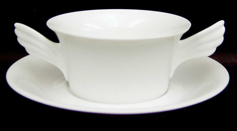 Mythos Flat Cream Soup Bowl & Saucer Set by Rosenthal - Continental-1