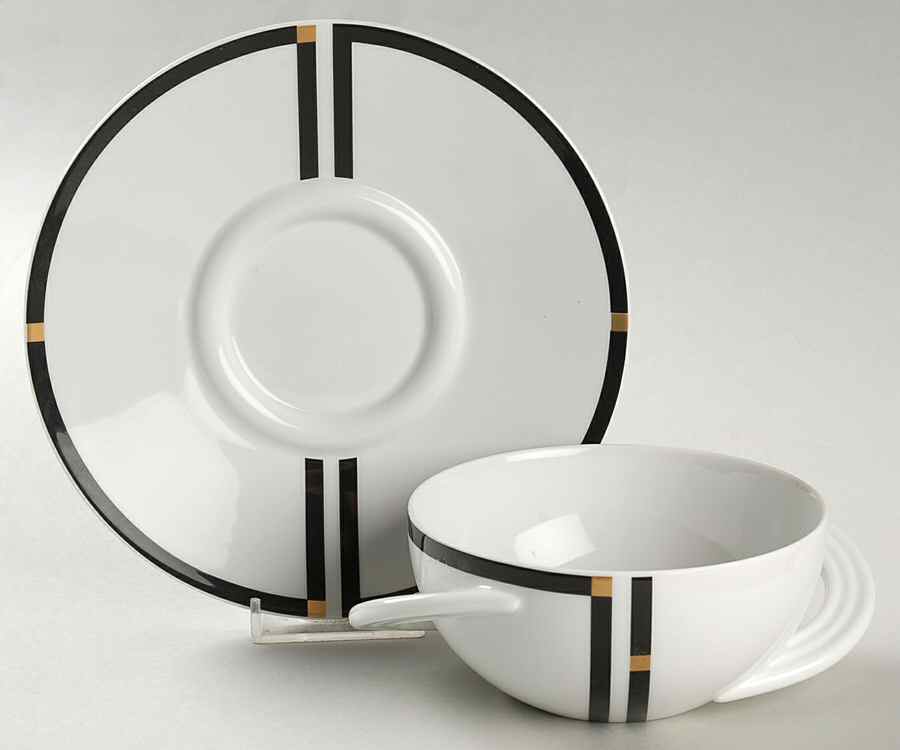 Nera Flat Cream Soup Bowl & Saucer Set by Rosenthal - Continental-1