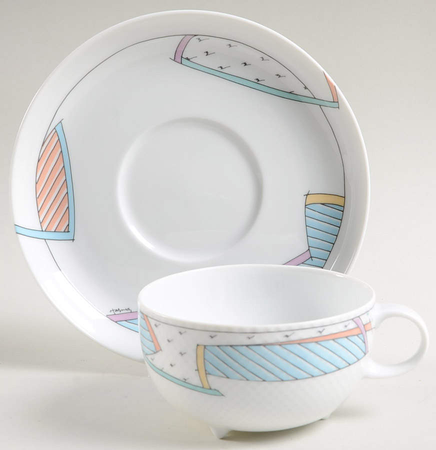 New Wave Footed Cup & Saucer Set by Rosenthal - Continental-1