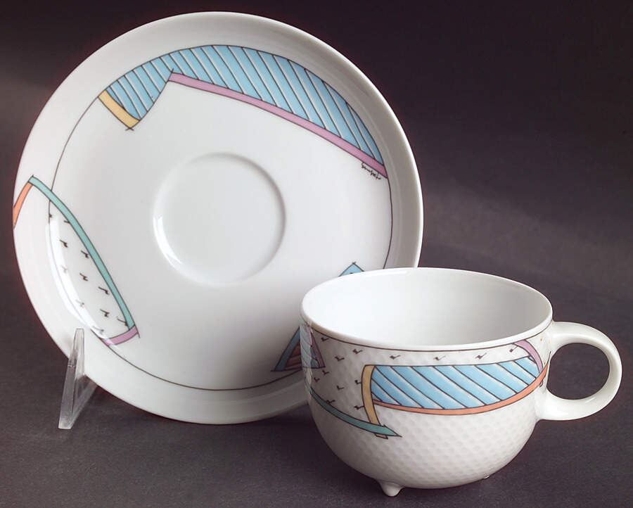 New Wave Footed Cup & Saucer Set by Rosenthal - Continental-1