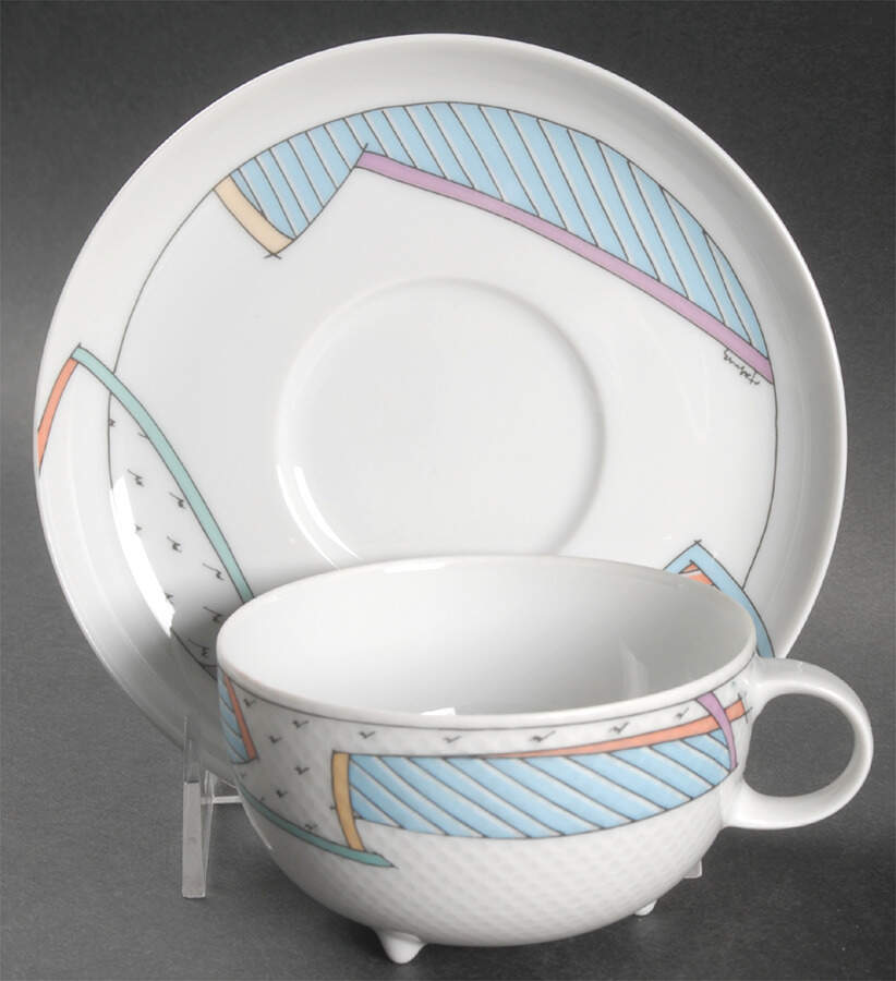 New Wave Footed Cup & Saucer Set by Rosenthal - Continental-1