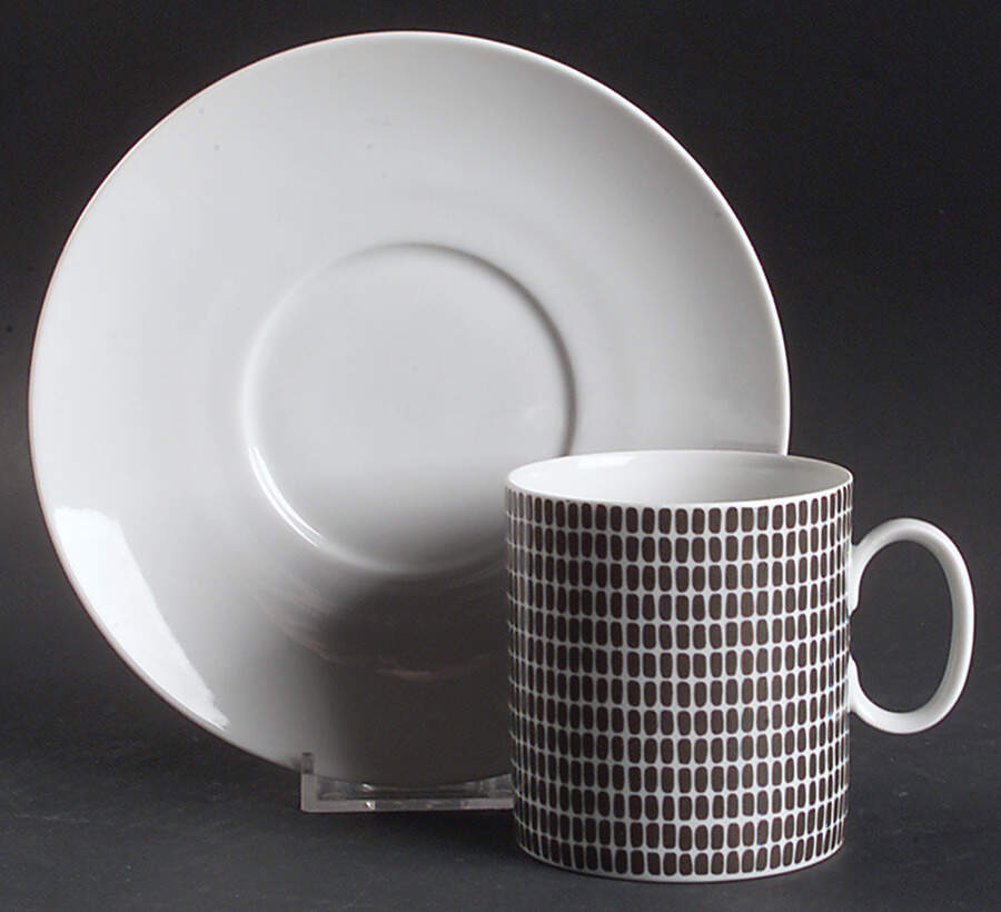 Onyx Grey Flat Cup & Saucer Set by Rosenthal - Continental-1