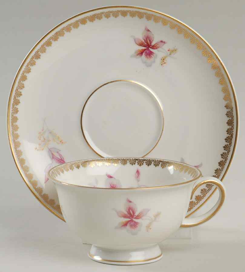 Orchid (Aida) Footed Demitasse Cup & Saucer Set by Rosenthal - Continental-1
