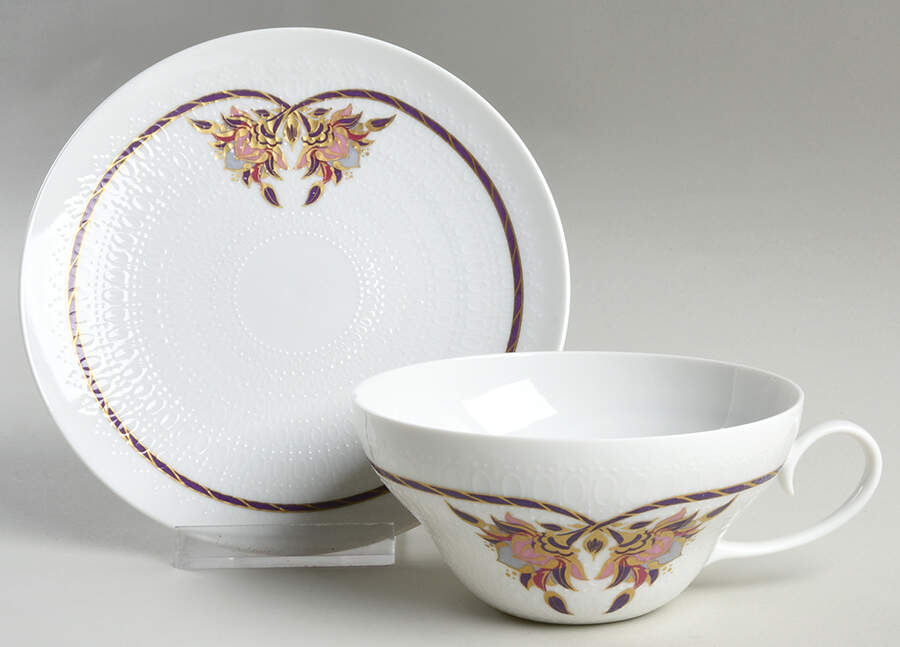Orchid (Romance) Flat Cup & Saucer Set by Rosenthal - Continental-1