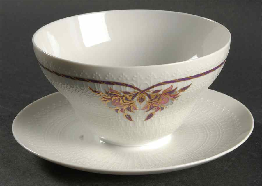 Orchid (Romance) Gravy Boat with Attached Underplate by Rosenthal - Continental-1