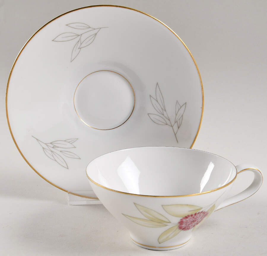 Pariser Herbst White Flat Cup & Saucer Set by Rosenthal - Continental-1