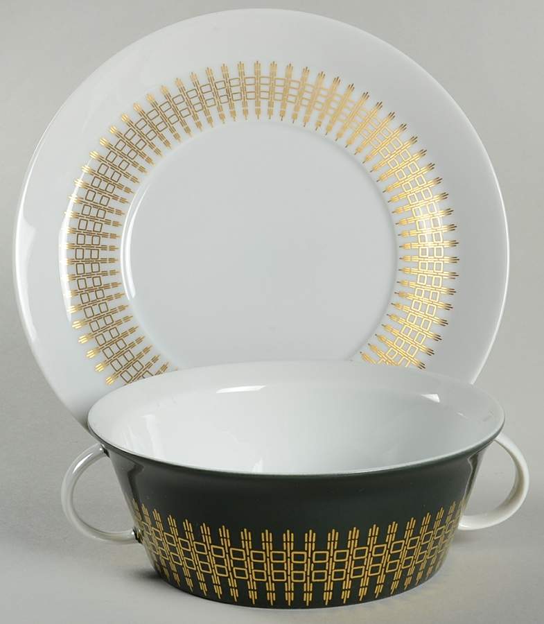 Palais Flat Cream Soup Bowl & Saucer Set by Rosenthal - Continental-1