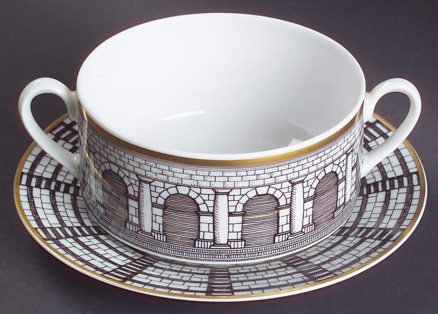 Palladiana Flat Cream Soup Bowl & Saucer Set by Rosenthal - Continental-1