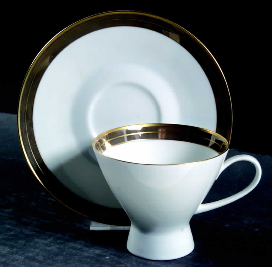 Paradise Taupe Footed Cup & Saucer Set by Rosenthal - Continental-1